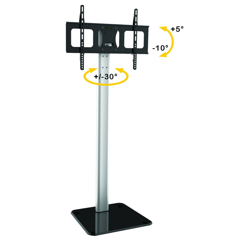 Support sur base incli. +5/-10° - TV 32``-70`` - Vesa 600x400 - Noir / Silver