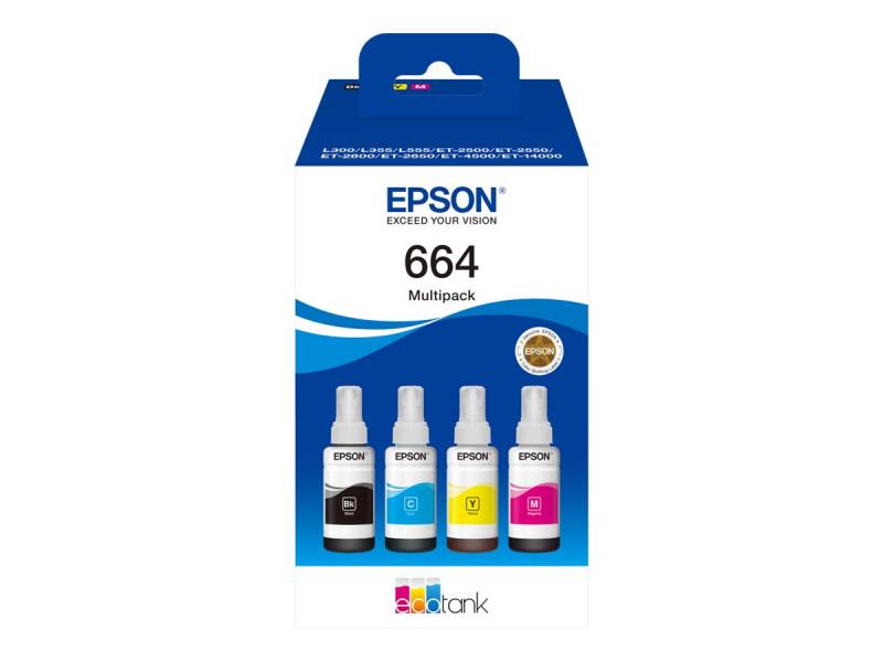 Packs 4 Bouteilles Noir, Cyan, Magenta, Yellow 664 C13T664640